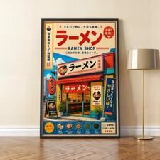 Retro Ramen Bar Poster Vintage Japanese Food Kitchen Decor Minimalist Wall Art picture