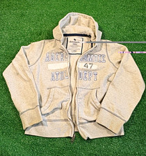 Abercrombie Gray Full Zip Hoodie XL Graphic Logo Hooded Pockets picture