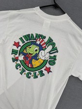 Original Vtg Global Green Disney Jiminy Cricket Recycle T-Shirt Mens XL Tee Y2K picture