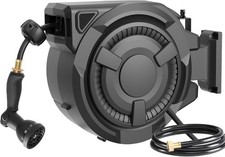 wikiwiki Retractable Garden Hose Reel 1/2 in x 100 ft, Heavy Duty Wall Mounte... picture