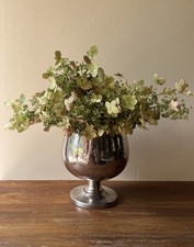 Antique Newburyport Silverplate Footed Pedestal Vase  8” Centerpiece Patina picture