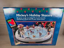 1996 Disney Mr. Christmas Mickey's Holiday Skaters Ice Skating Musical Rink NIB picture