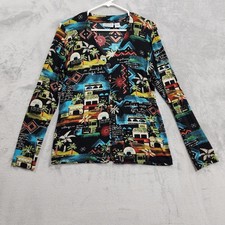 Vintage Chico's Travelers Jacket Womens 0 2/S Black Tropical Village Stretch picture