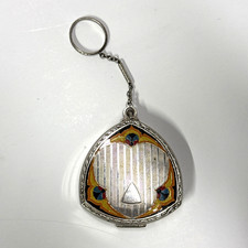 Antique Evans Art Deco Enameled Ladies  Compact  Finger Ring Fair Eva (a) picture