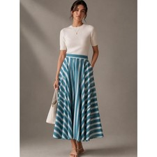 Alaia Paris Designer $5,030 100% Cotton Blue Maxi Skirt picture