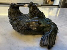 Rare 1981 Mary Regat Walrus and Babe Bronze Signed Sculpture #3/25 picture