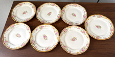 Set of 7 Bread Plates Vintage Elite Works Limoges France Gold Encrusted beaded picture