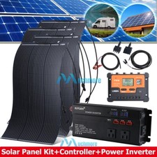 400W 12V Flexible Solar Panel Kit w/Controller & Inverter for RV Camping Rooftop picture