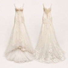 Lace Mermaid Wedding Dress with Corset Back Size 0- NWOT picture