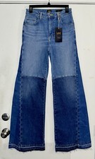 Lee High Rise Janet Flare Contrast Insert Jeans Women’s  27 * New * Sold Out Y2K picture