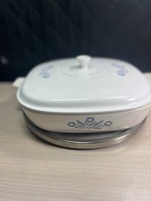 Corning blue Cornflower Ceramic Lid Casserole dish b-18 picture