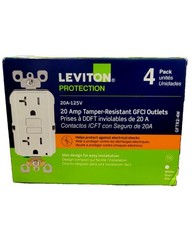 Leviton 20A 125V Tamper-Resistant GFCI Duplex Outlet White 4-Pack GFTR2-4W picture