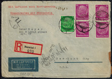 WWII 1941 Bermuda Censor Cover w/ No Tape & #'s 1125 Gray & 43331 Red & German E picture