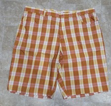 Pelle Pelle Plaid Baggy Shorts Orange & Yellow Y2K Streetwear picture