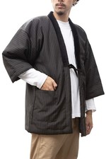 Watanosato Kurume Hanten Japanese Winter Coat Men Black Stripe Brand New Japan picture