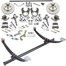 44 In Gasser Spindle/Brake Kit 5 on 4-3/4 GM Bolt Pattern, Fits Ford Axle picture