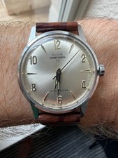 Vintage Elgin Sportsman Automatic 17 Jewel Cal 813 33mm Swiss Watch Serviced picture
