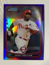 Jimmy Rollins 2012 Bowman Chrome Purple Refractor #65 156/199 Phillies picture