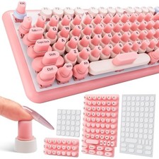  91PCS Long Nails Keyboard Stickers, Self-Adhesive Keyboard 91PCS - Pink picture