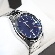 Lorus Stainless Steel Men's Blue Dial Solar Dress Watch RX329AX9 picture