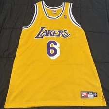 Vintage 1997-99 Nike Authentic Eddie Jones Lakers #6 Jersey Size 52 XXL NBA picture