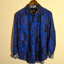 Robert Graham Cotton Stretch Geometric Button-Up Shirt Men’s XL LS picture
