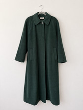 Vintage Calvin Klein Dark Forest Green Alpaca Blend Maxi Overcoat Sz 8 Union USA picture