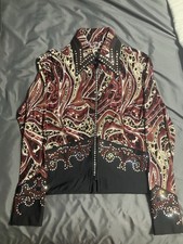 Used Maroon, Cream, and Black Western Show Shirt Western Pleasure picture