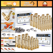 48PCS Brass Hose Barb Fittings Set with Clamps, Splicer Mender & Adapter Tools picture