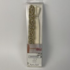 Vintage David Tutera Gold & White Rhinestone Belt 1 Piece picture
