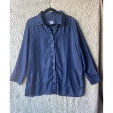 Chico's Denim Chore Shirt with Pockets XL picture