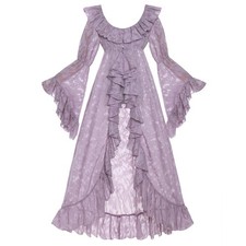 Vibsion Regency Over Dress Womens Open Front Jane Austen Costume Overdress 1800s picture