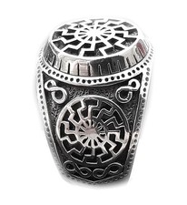 Men’s Sun Wheel Scandinavian Viking Norse Ring .925 Sterling Silver picture