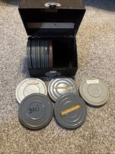 Vintage 7” 8mm Reel Cases With Reels &  Box Lot Roosevelt/Churchill, Etc. picture
