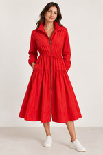MAX&Co Max Mara Red Zip-Front Raincoat Size US 8. •Light weight and comfortable. picture