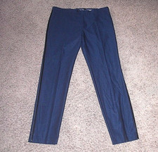 THE SAVILE ROW COMPANY Blue poly rayon blend Flat Front Dress Pants 38x34 NEW picture