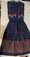 Vintage 80s 90s Pleated Skirt & Sweater Vest Set Paisley Size 8  picture
