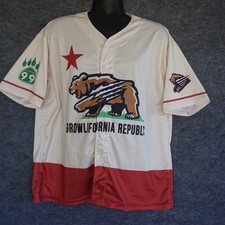 Fresno Grizzlies Baseball Jersey Adult M Cream Red Growlifornia Pepsi MiLB SGA picture