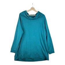 New Natural Reflections Cowl Neck Long Sleeve Tunic size 1X Blue-green picture
