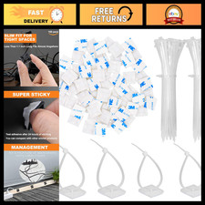 100 Pack Self-Adhesive Cable Tie Mounts with 8
