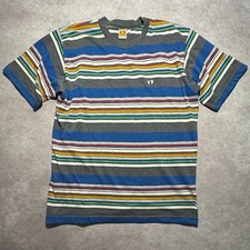 Hang Ten striped t-shirt Surf Beach style 90s Vintage Mens Large picture