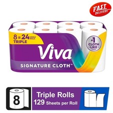 Viva Signature Cloth Paper Towels, 8 Triple Rolls, 129 Sheets per Roll picture