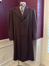 1940s Wool Gaberdine Overcoat Botany’s 500 w/Removable Lining Men’s L Union Made picture