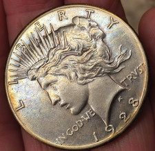PAP'S COIN'S 1928 p peace dollar. key date picture