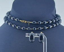 Vintage Signed MINT 1980s Monet Power Dressing Necklace & Clip-On Earring Set picture