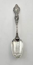 VTG Yellowstone Park Sterling Silver Souvenir Spoon Bison Old Faithful Geyser 25 picture