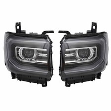 For 2016-2018 GMC Sierra 1500 OE Full LED Projector Headlights Black Pair LH RH picture