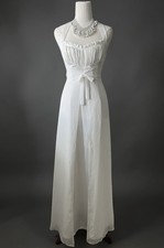 Vintage SHUTEBOSS by STUDIBAKER HAWK white chiffon wedding dress / gown - size 8 picture