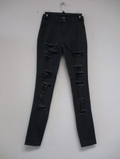 Vibrant MIU Jeans Women Size 5 Gray Solid Distressed Skinny 26x30 P1033 picture