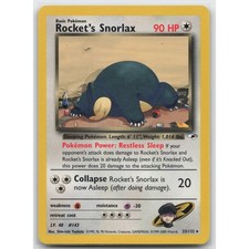 Rocket's Snorlax Unlimited Gym Heroes 33/132 Rare MP Pokemon B picture